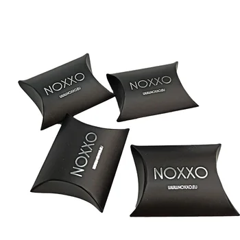 custom logo small black gift pillow paper box for jewelry packaging