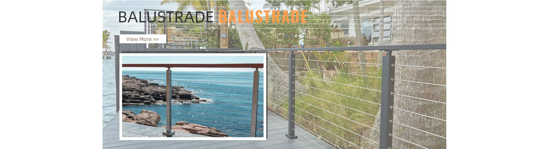 Anti-rust Easy Assembly Aluminium Railing System Cable Railings Outdoor ...