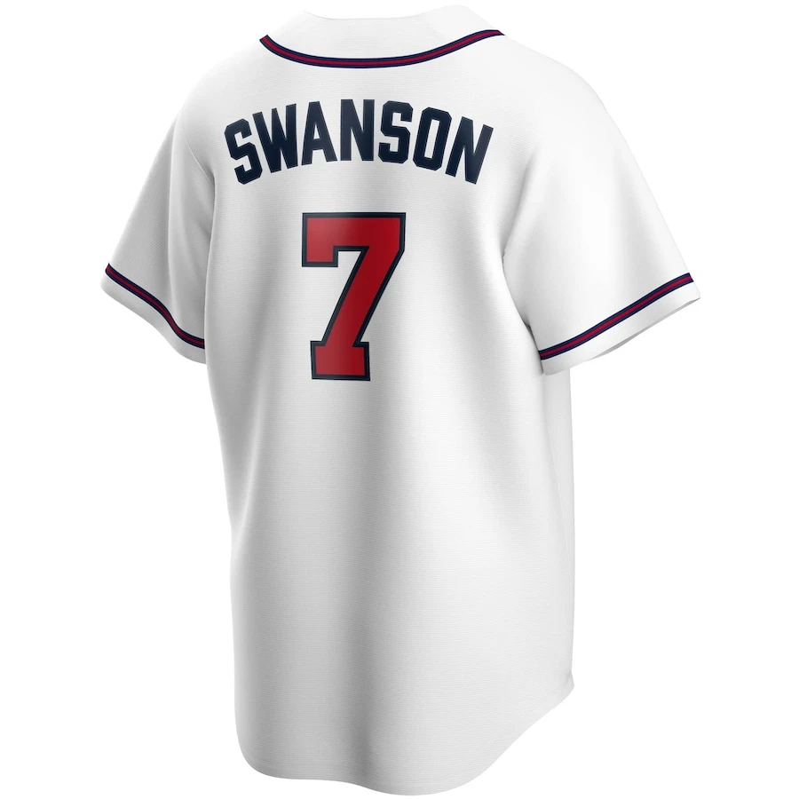 Wholesale Customize Men's Atlanta City Baseball Jersey #13 Ronald Acuna Jr.  #5 Freeman #7 Swanson cheap white Stitched Brave Uniform From m.