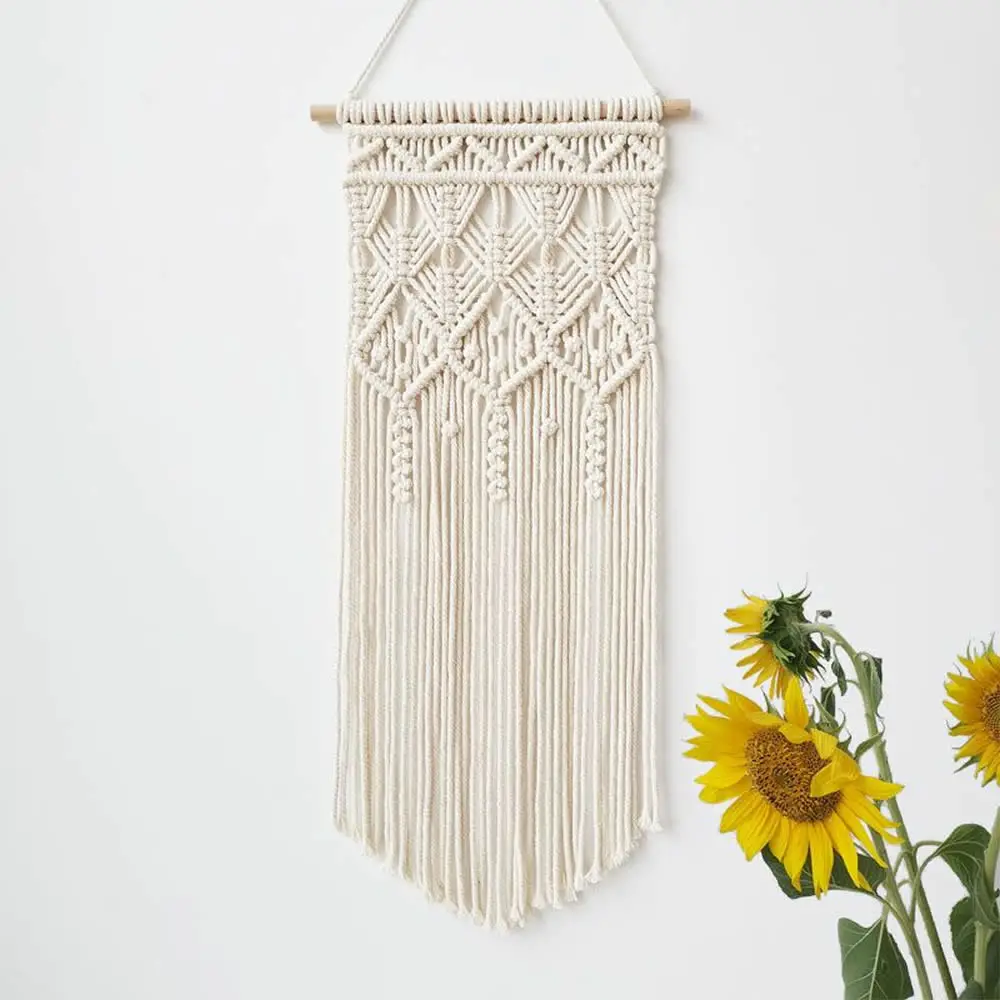 Handmade Set of 3 Bohemian Macrame Wall Hanging Tapestry Small Art Deco Home Decoration for Bedroom Living