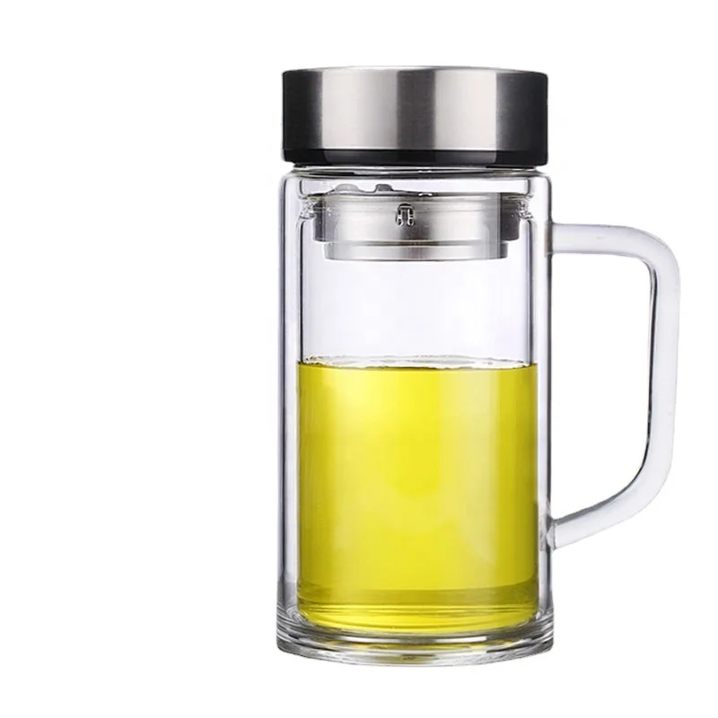  Pure Zen Tea Tumbler with Infuser - Double Wall Glass