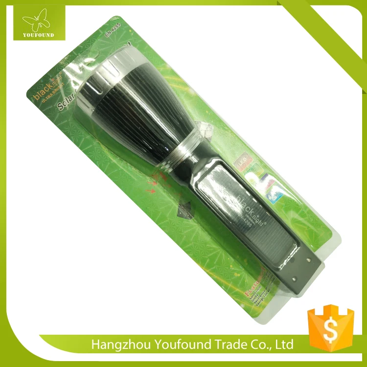 Portable plug rechargeable  long range solar flashlight  led torch with side light