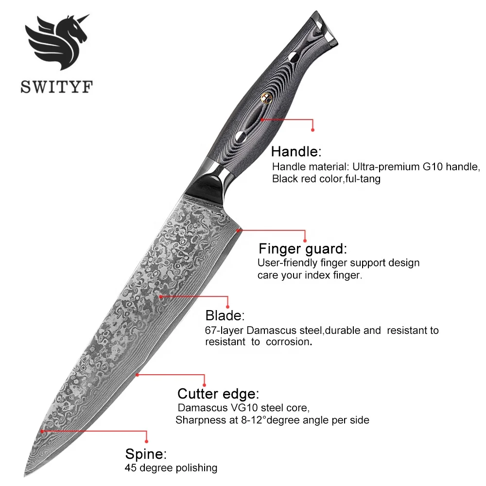 Wholesale 2021 new design 67 layers kitchen Damascus VG 10 Steel