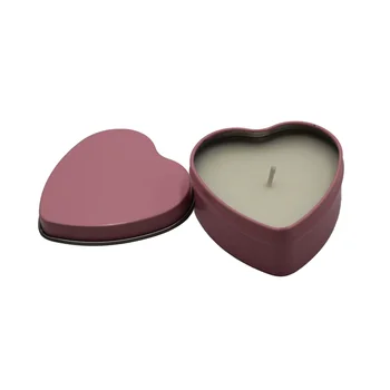 Custom Luxury Heart Tin Candle Aromatic Wholesale Handmade Soy Wax Scented Tin Candles