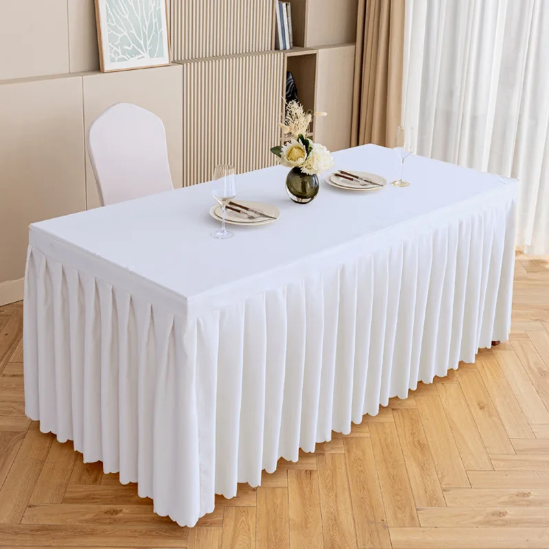 Rectangular White Conference High Table Cloths Party Luxury Tablecloth for Table Covers for Events Custom Logo Wedding Europe