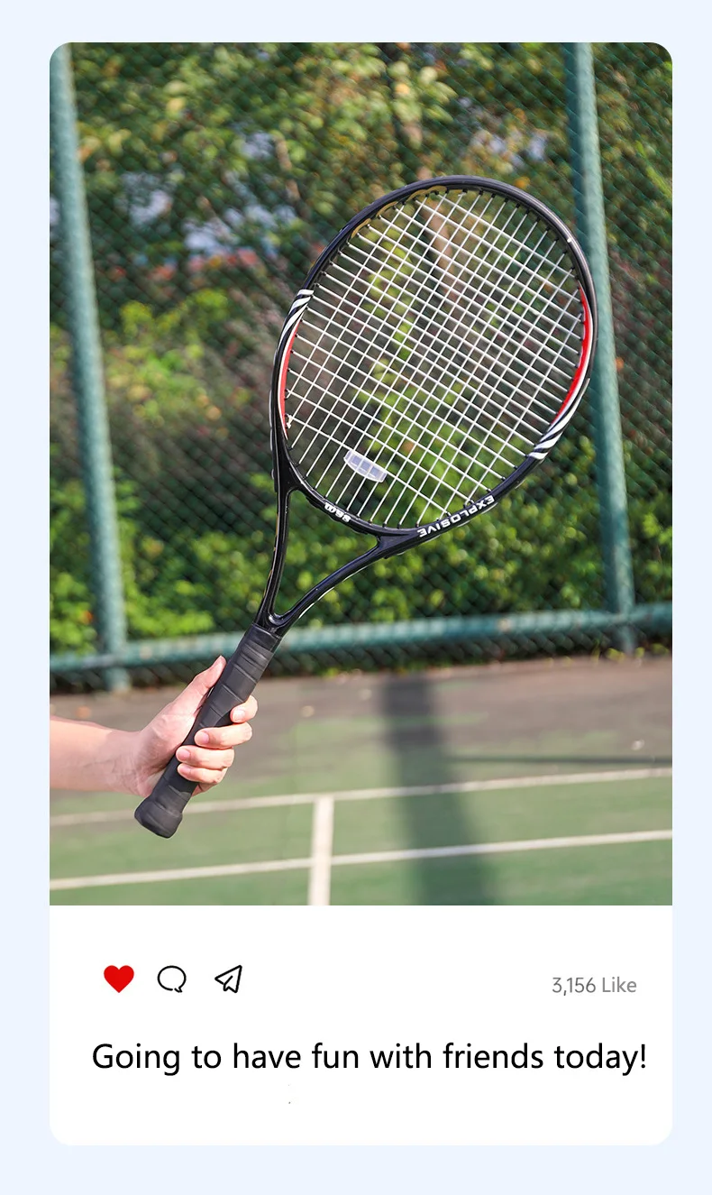 Hot Sale Pop Tennis Racket Carbon Raquette De Tennis Racquet for Adult Training Outdoor Indoor Paddle Tennis Racket manufacture