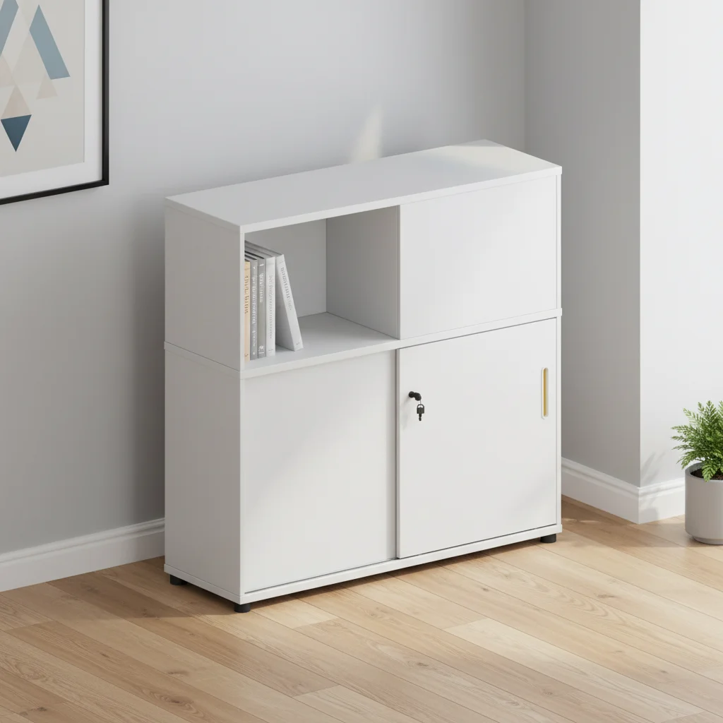 Compact Single Sliding Door Filing Cabinet Storage Solution Solid Wood Eco-Friendly Large Capacity Home Office Organization 6