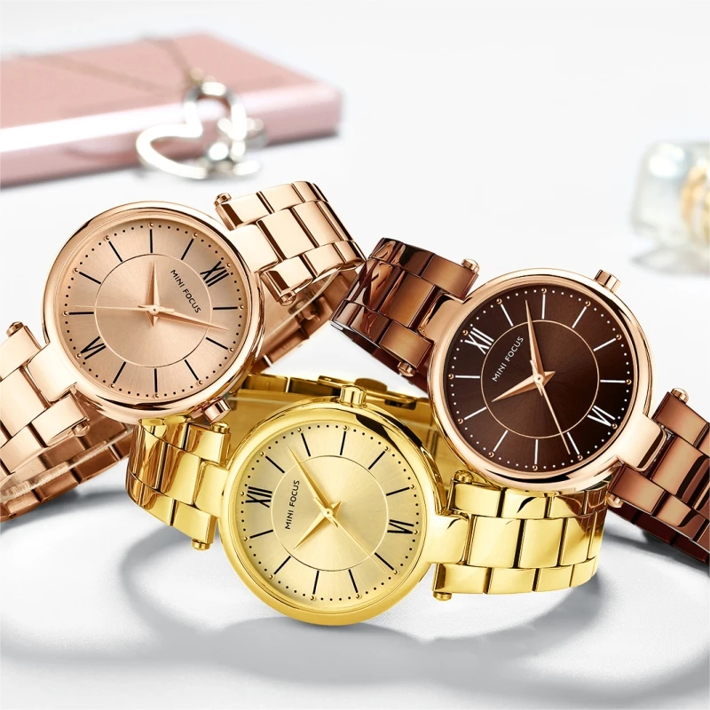 Montre Homme Mini Focus MF0189L Rose Gold Women Wrist Watches Waterproof Luxury Ladies Quartz Watch