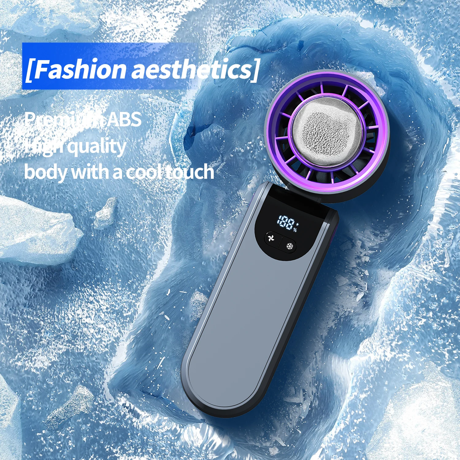 OEM Mini Portable Personal Cooling Fan Foldable Rechargeable 100 Speed Air Cooling Handheld Fan with Refrigeration Wearable Fan