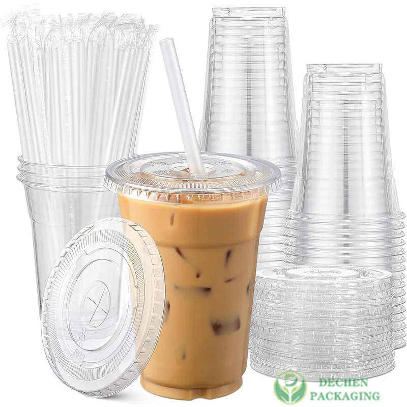 Plastic Cup 900ml Plastic Cold Drink Coffee Clear Pet Cup 16oz