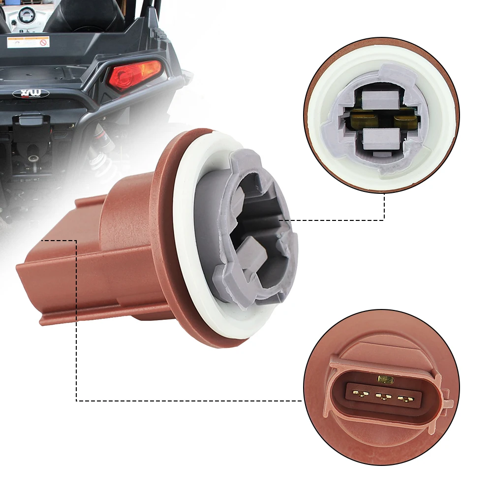 Brown Plastic Rear Tail Light Lamp Socket For P-olaris RZR 570 800 900XP ACE Car Accessories