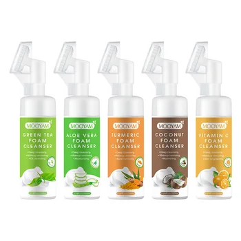 Natural Organic Green Tea Aloe Vera Cleanser Amino Acid Gentle Moisturizing Deep Cleansing Mousse Exfoliating Cleanser