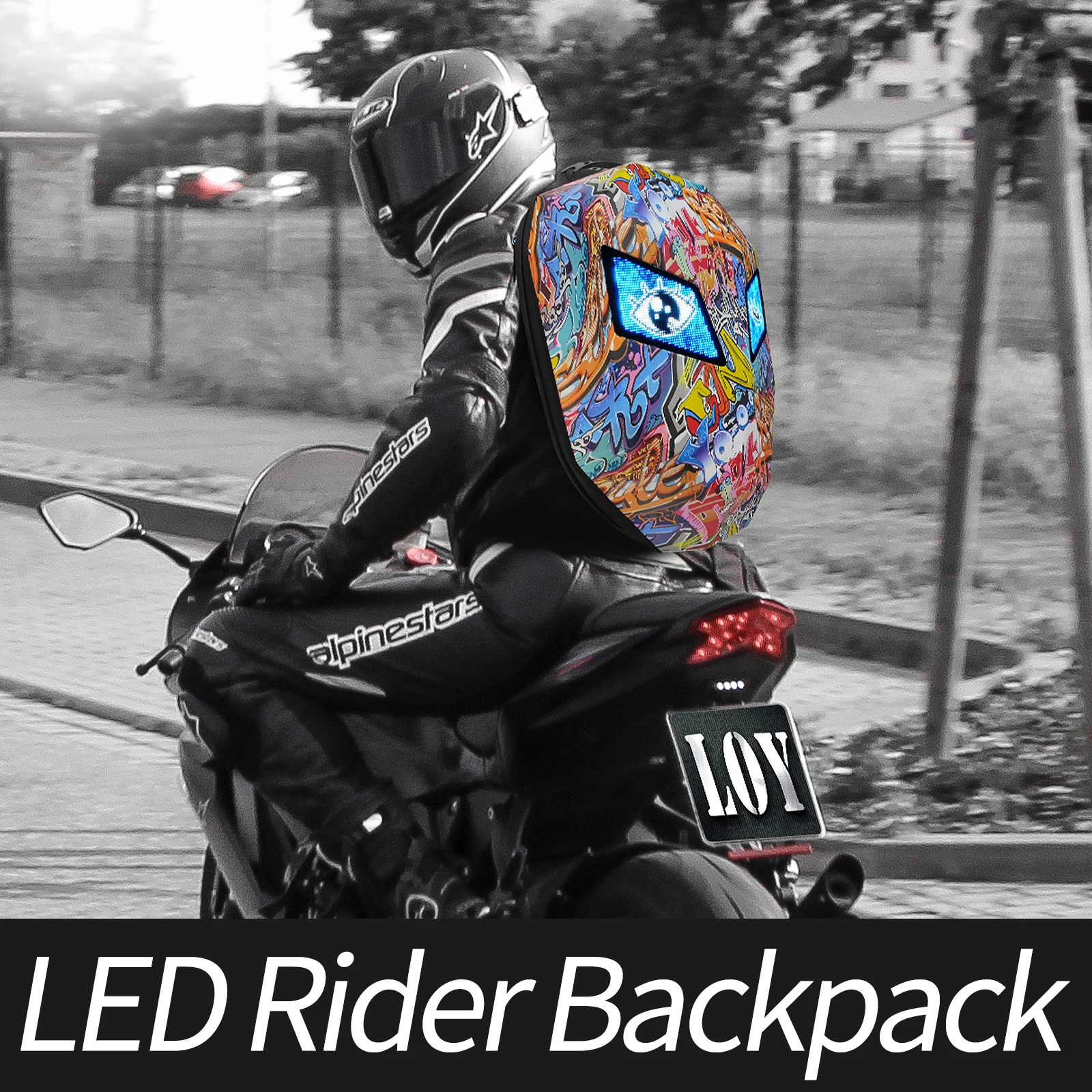 Smart LED Motorcycle Backpack - Waterproof & Programmable