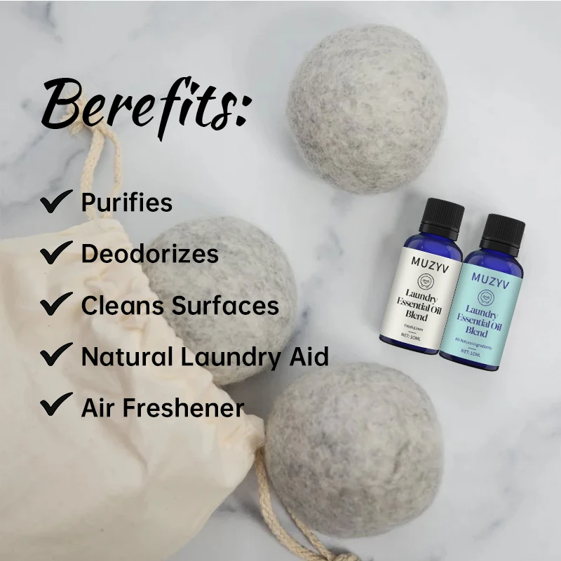 Custom All-Natural Aromatherapy Oil Diffuser Fresh Laundry Essential Oil Blend with Lavender Orange Jasmine Ingredients