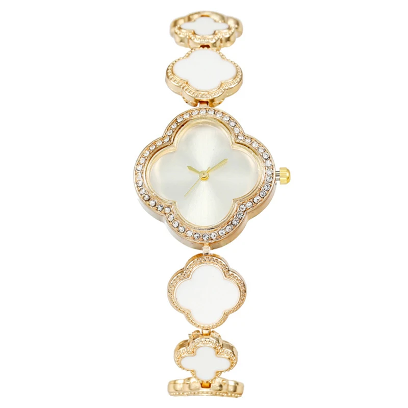 Elegant Design Charm Style Four Leaf Clover with Petals Quartz Movement Watch for Women aperçu 7