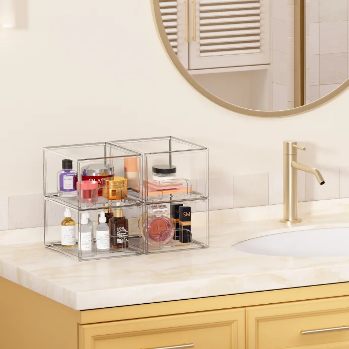 Transparent Drawer Storage Box Postcard Home Eyeshadow Cosmetics Large Capacity Dustproof Acrylic Storage Box