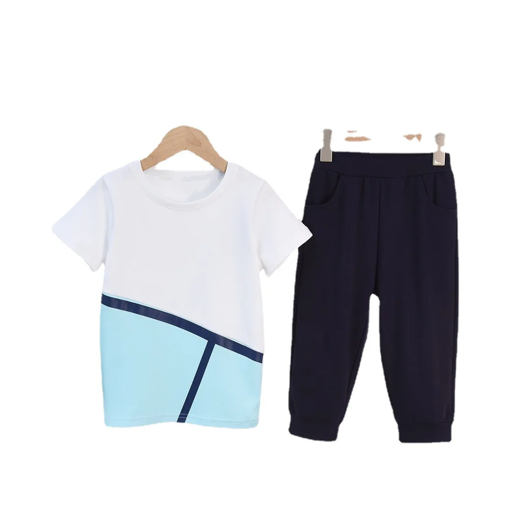 子供のためのデザイナー男の子セットアパレル快適なカジュアルスポーツ服子供スーツoネックtシャツパンツ Buy デザイナー子供のための 子供汗パンツ 男の子セット Product On Alibaba Com
