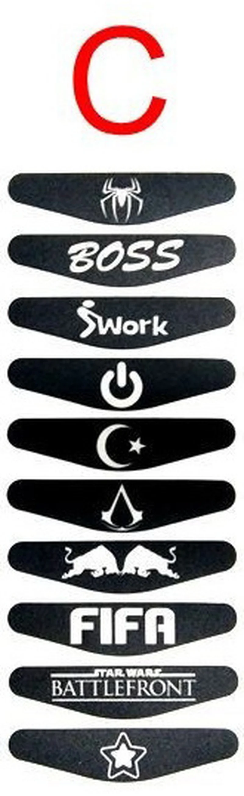 Autocollant PS4 Lightbar Autocollant Noir Pour Lightbar De Manette PS4