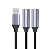อะแดปเตอร์ USB เป็นหัวเสียบคู่แบบ Female สีเทาเหล็ก (รองรับไมโครโฟน)