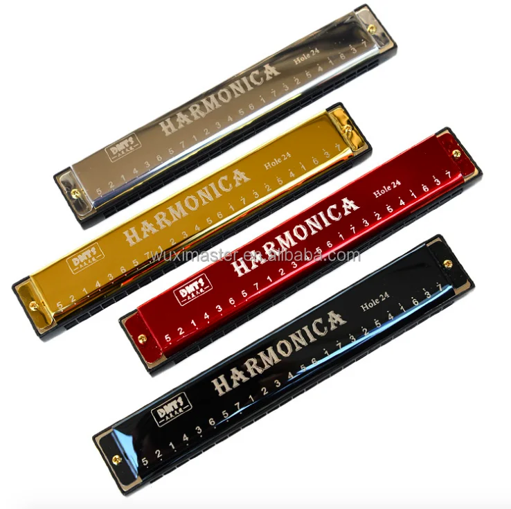 24 Holes C Key Metal Harmonica Chromaric Harmonica Elegance  Mouth Organ