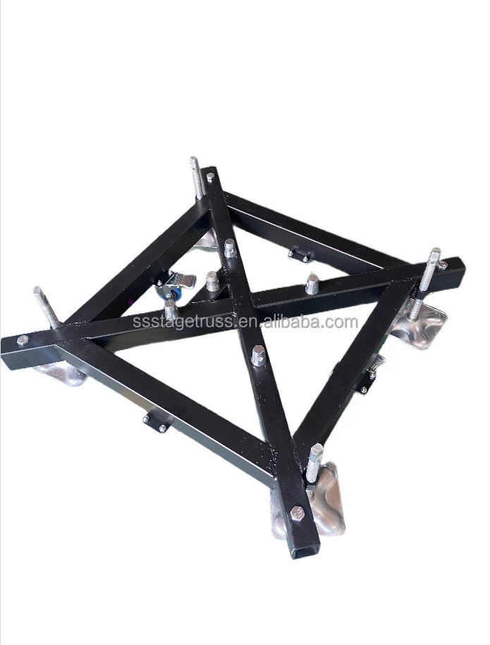 300mm square tube iron base plate stage lighting truss base with wheel-2