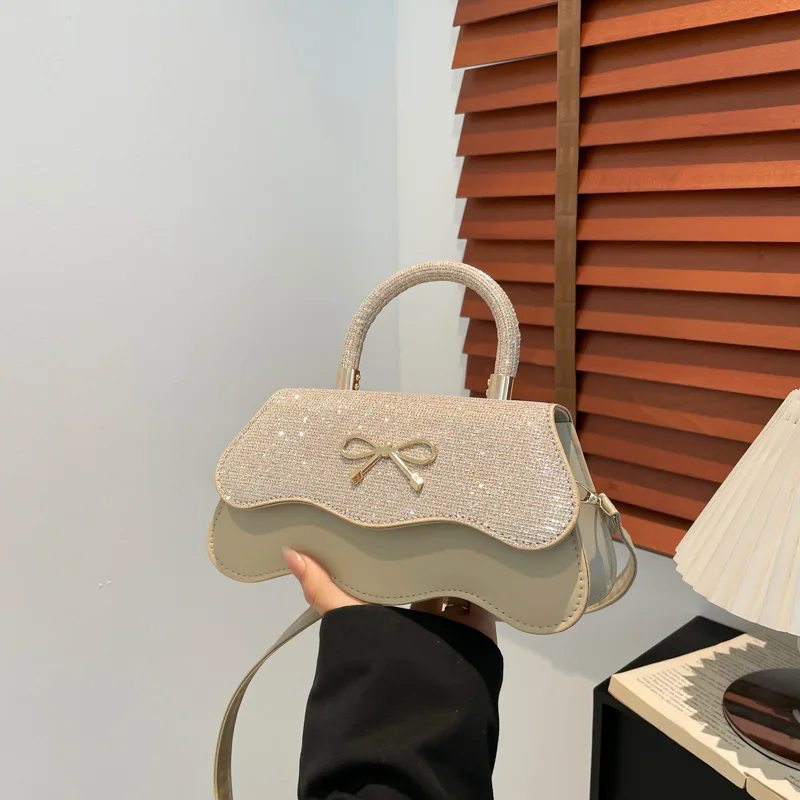 Lady Women's Fashion Bow Knot PU Leather Crossbody Shoulder Bag Butterfly Pattern Simple Daily Design 2025 Summer New Arrival