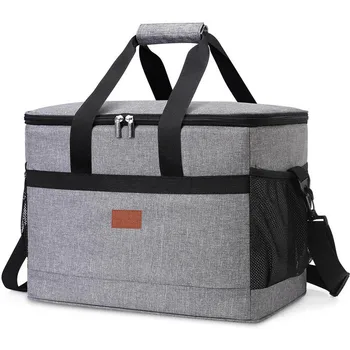 35L Large Capacity Collapsible Cooler Bag Insulated Logo Printed Picnic Lunch Box for Outdoor Travel Camping BBQ & Family Party