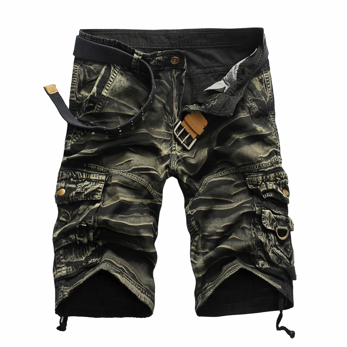 2022 Plus Size Pocket Herr Cargo Shorts Herr bomull Multi Pocket Workout Shorts448_voghion.com