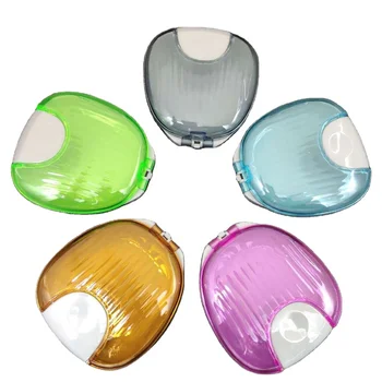 Luxury high quality portable colorful plastic dental orthodontic retainer cases/aligner case/denture box