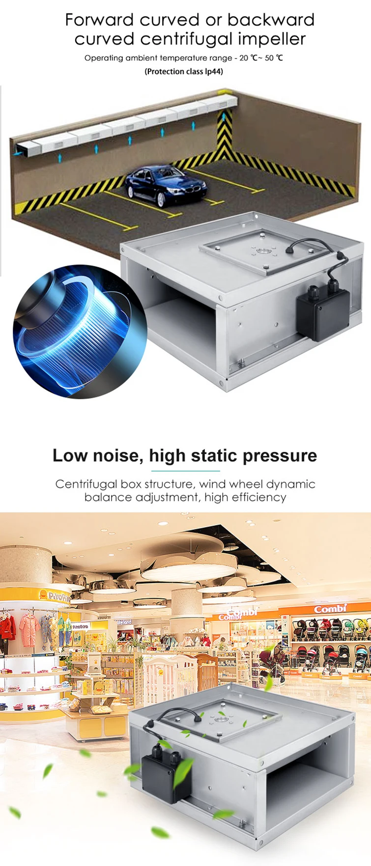 Kitchen Rectangular Duct Extractor, 5400CMH, 220V - detail 12
