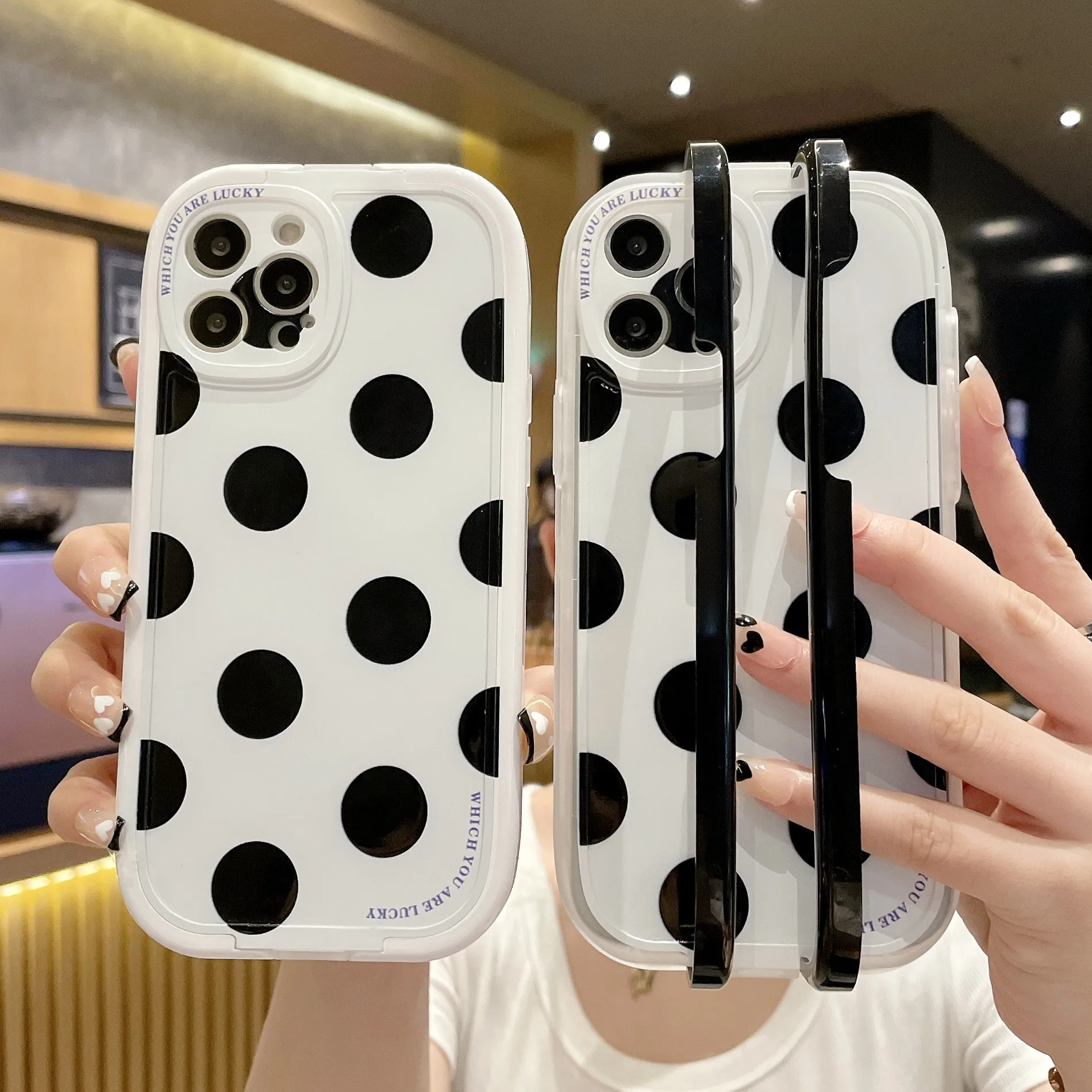 Japan Korea Style Black Dots Luxury Custom Mobile Case Cover For Iphone ...