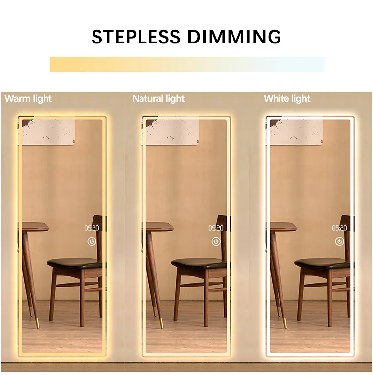 Full Length Large Mirror Body Glass Wall Vanity Illuminated Mirror With