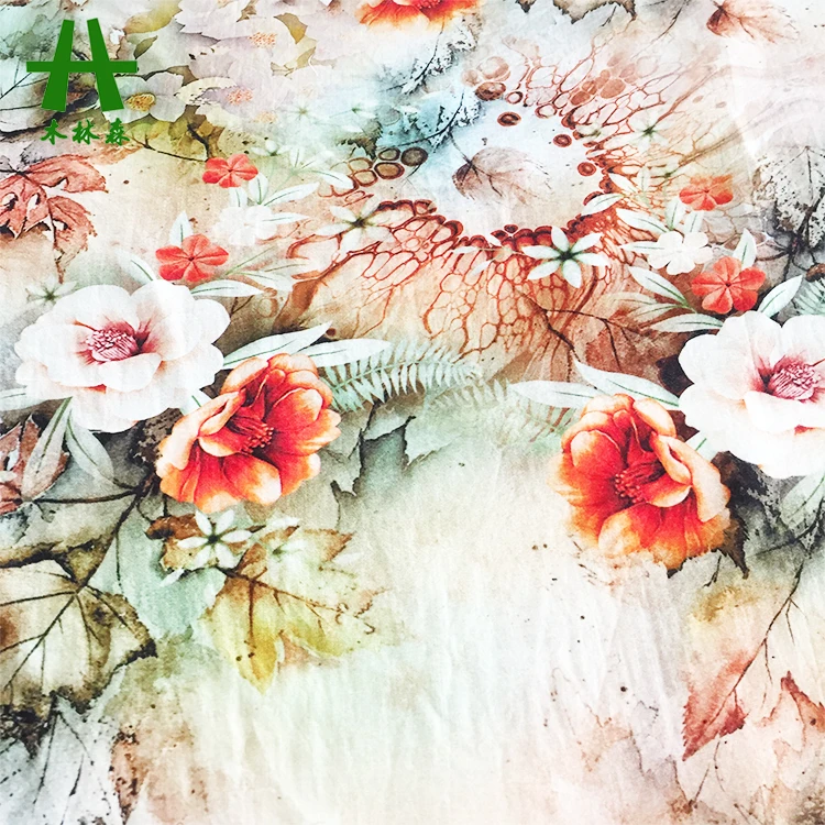 Mulinsen текстиль тканый 100% вискоза цифровая печать искусственный шелк ткань