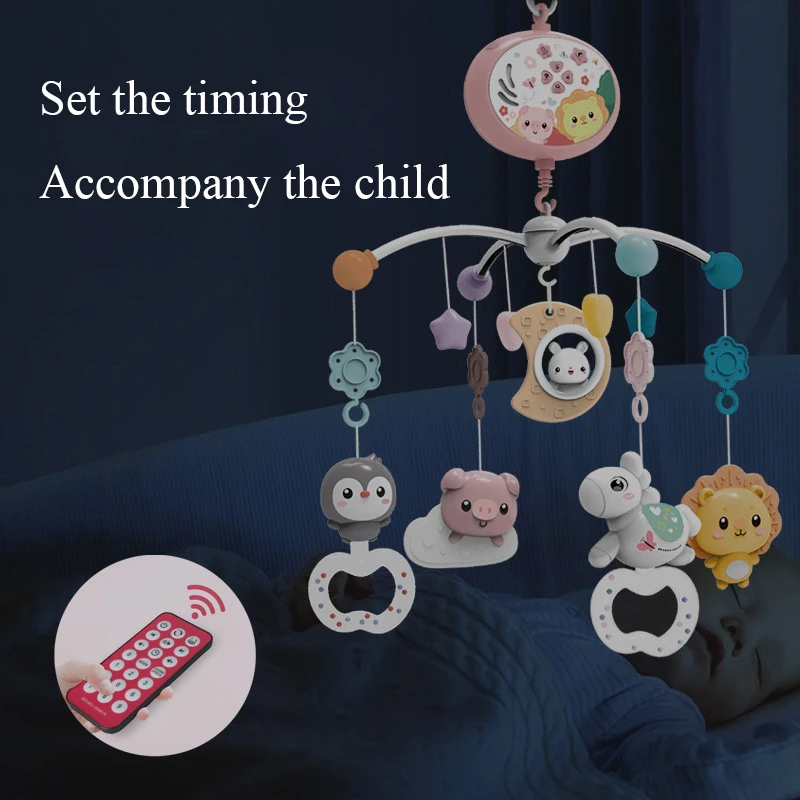 Infant Holder Rattles Crib Mobiles Bed Bell Toy Musical Cute Cartoon Animal Baby Crib Mobile