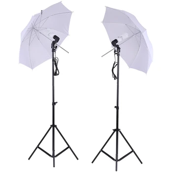 Photo Studio Backdrop Umbrella Lighting Light Kit Set + Background Support Stand Photography Backdrop Stand Kit detail image