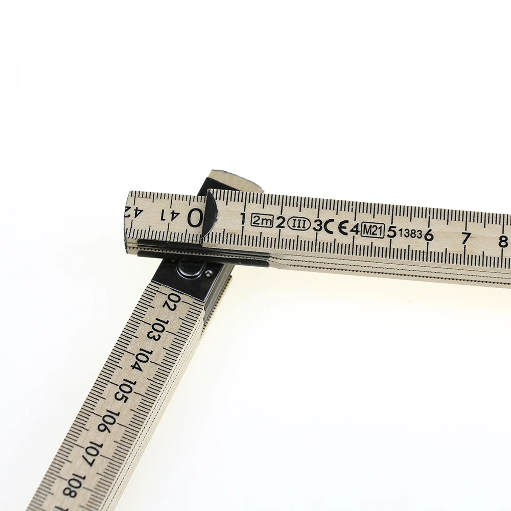 BECOL High Quality Woodworking Drawing Measuring Tools Multi-functional 2M Wooden Folding Ruler with Custom Logo