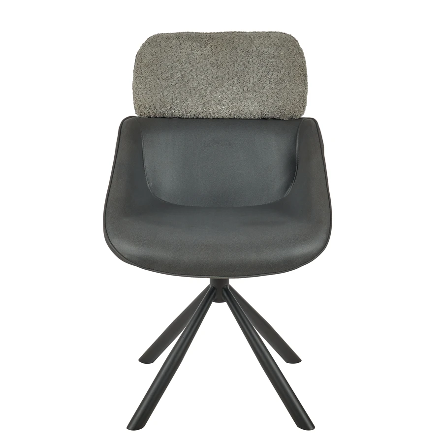 Fabric Patchwork Design High Back Chairs Armless Dining Chair 360° Swivel Bucket Chair
