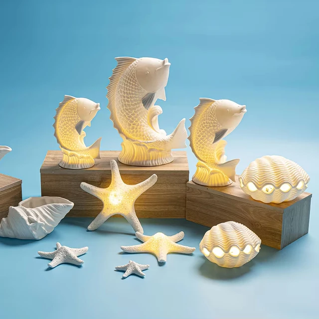 Ceramic Whales Starfish Shell Fish Planter ceramic ocean home hotel decor summer decor