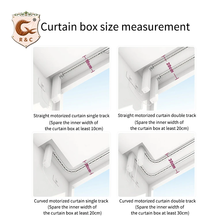 Manufacturer Smart Motor Double Ceiling Motorized Curtain System Track
