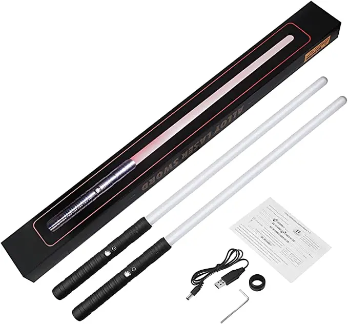 Metal Handle RGB Lightsaber 15 Color Variable with Hit Sound FX Dueling LED USB Charging Gift