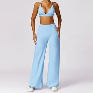 Athletic Activewear Fitness Gym Wear Workout Clothing Women 5 Piece Jogger Set Sportswear Rib Gym Fitness Set