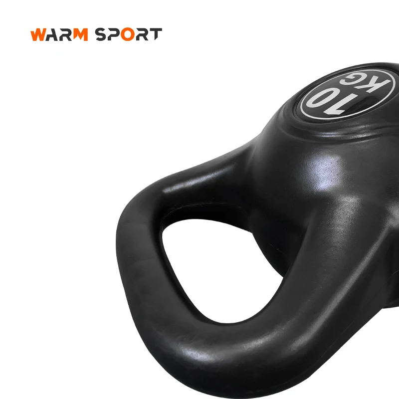 Factory Gym Strength Training Custom Different Weight 16KG 20KG 24KG LBS Black Sand Filled Plastic Cement Kettlebell
