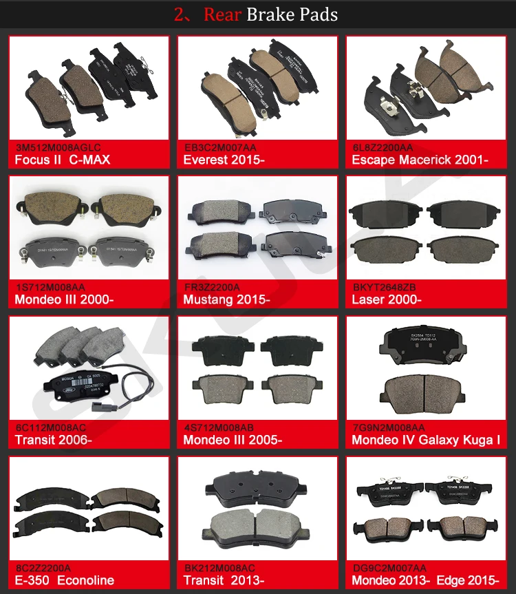 Factory Wholesale Brake Pads Shoes For Ford Focus Fiesta Mondeo