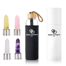 Stock - Hot Sale Factory Elixir Point Infused Crystal Quartz Bottle, Stainless Steel Glass Water Bottle With Custom Logo