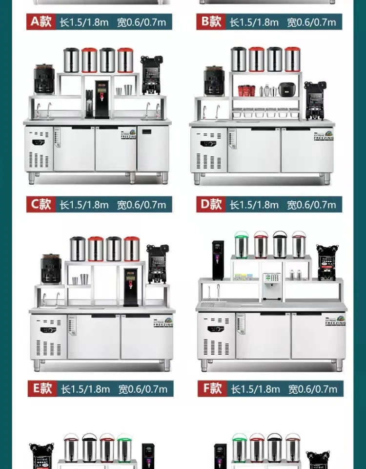 Bubble tea bar milk tea bar counter with refrigeration – CECLE Machine