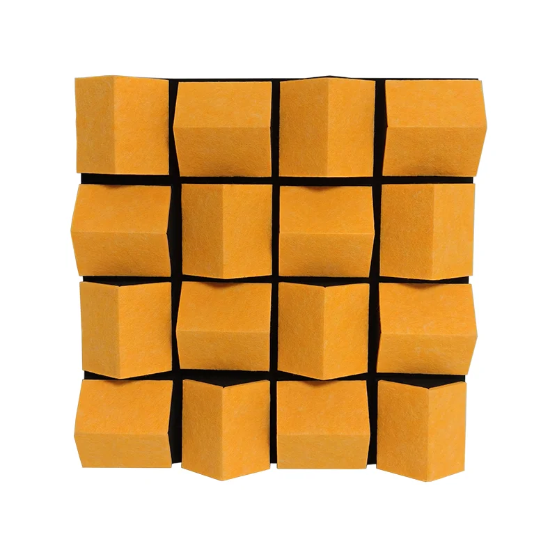 High Quality PET Polyester Colorful Fiber Soundproof Wall Panels Good Price PET Acoustic Diffuser for Decorative