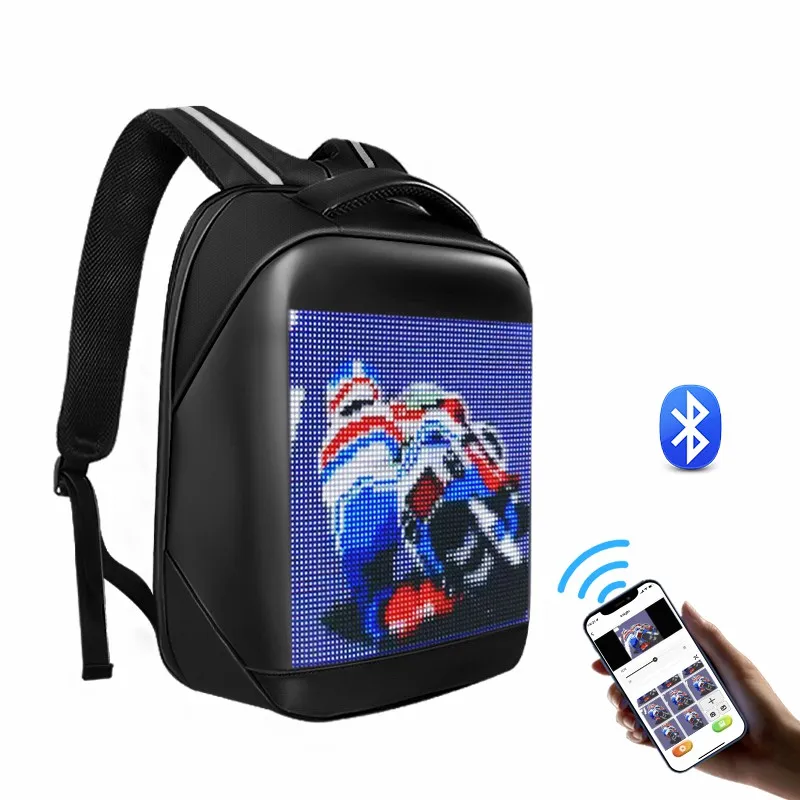 Modern Backpack With Led Sensor Light Message Display Screen Portable LED  Laptop Bag Digital Moving LED Message Display Bag