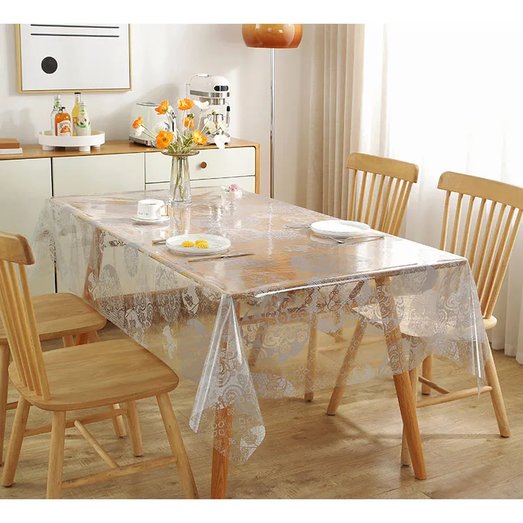 High Quality Clear Pvc Tablecloth Table Protector Clear Plastic
