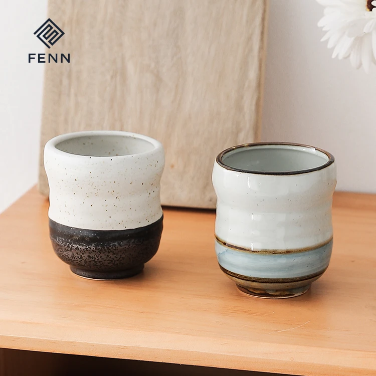 FENN High Quality Vintage Pottery Cup Customized Creative Tea Water Coffee Ceramic Cup For Home Stoneware Tea Cup