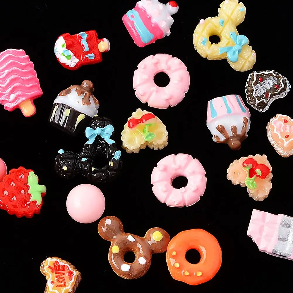 Popular Box Candy Sweets Nail Charms Diy Flatback Nail Supplies For